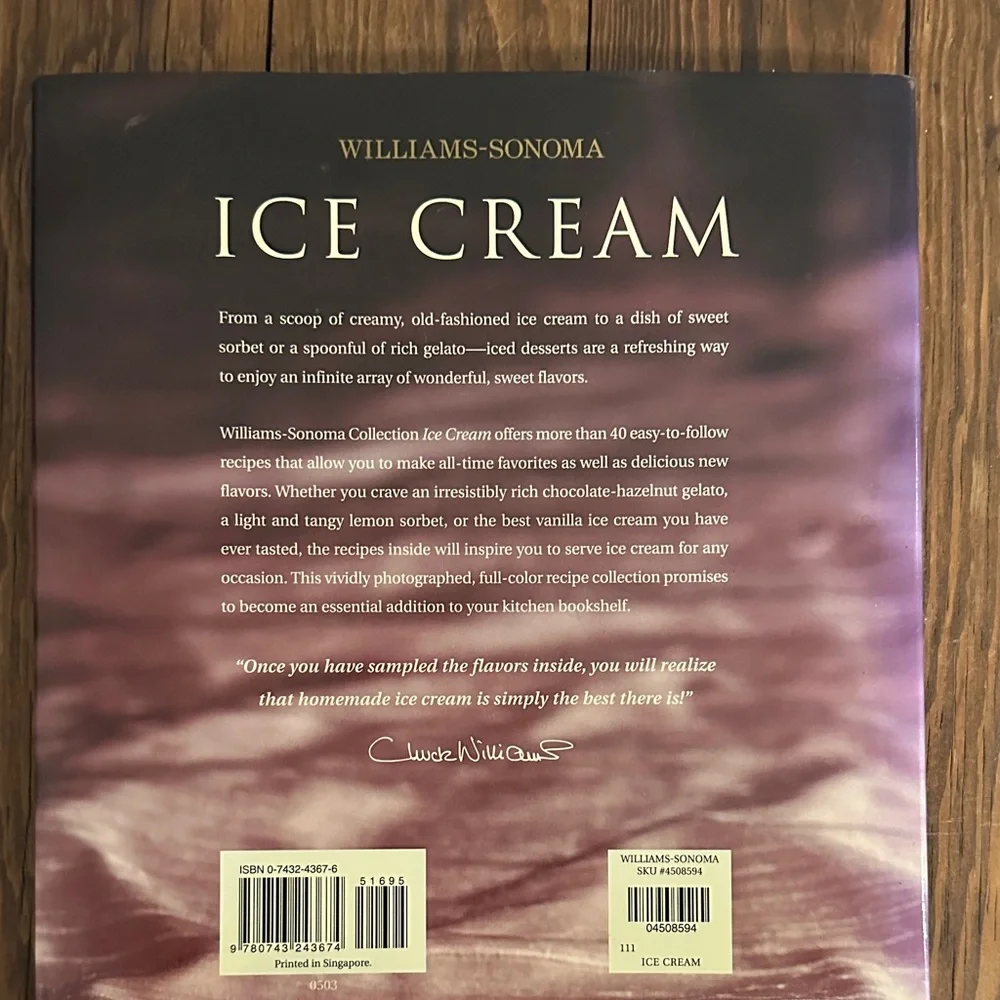 Williams Sonoma Ice Cream Book